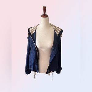 MINE - Women’s: M - Nautical, navy blue, lightweight, hooded jacket. Like new!